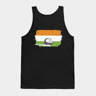 Indian Baseball Player Bat Ball Helmet Fan India Flag Tank Top